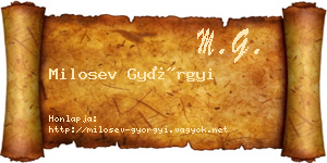 Milosev Györgyi névjegykártya